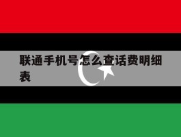 联通手机号怎么查话费明细表