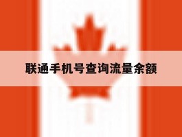 联通手机号查询流量余额
