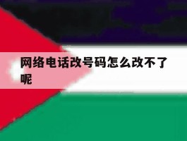 网络电话改号码怎么改不了呢