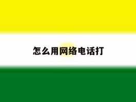 怎么用网络电话打