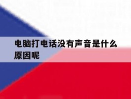 电脑打电话没有声音是什么原因呢