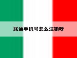 联通手机号怎么注销呀