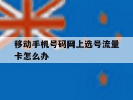 移动手机号码网上选号流量卡怎么办