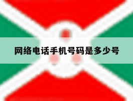 网络电话手机号码是多少号
