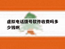虚拟电话拨号软件收费吗多少钱啊的简单介绍