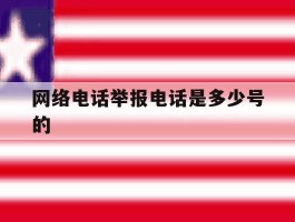 网络电话举报电话是多少号的