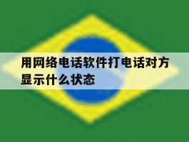关于用网络电话软件打电话对方显示什么状态的信息