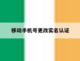 移动手机号更改实名认证