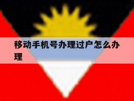 移动手机号办理过户怎么办理