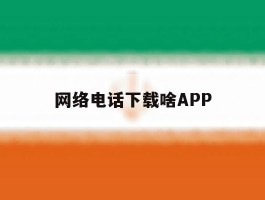 网络电话下载啥APP