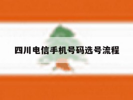 四川电信手机号码选号流程