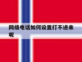 网络电话如何设置打不进来呢