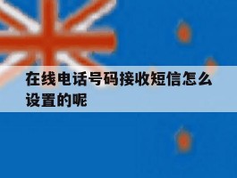 包含在线电话号码接收短信怎么设置的呢的词条