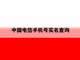 中国电信手机号实名查询