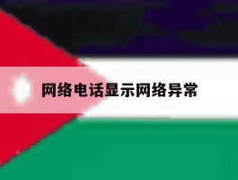 网络电话显示网络异常