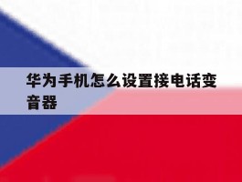 华为手机怎么设置接电话变音器