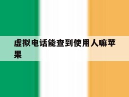虚拟电话能查到使用人嘛苹果