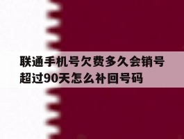 包含联通手机号欠费多久会销号超过90天怎么补回号码的词条