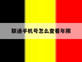 联通手机号怎么查看年限