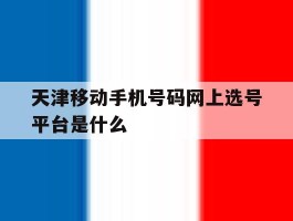 天津移动手机号码网上选号平台是什么的简单介绍