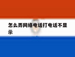 怎么弄网络电话打电话不显示