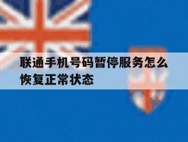 联通手机号码暂停服务怎么恢复正常状态