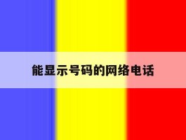 能显示号码的网络电话