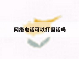 网络电话可以打固话吗