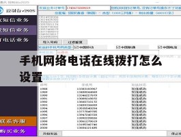 手机网络电话在线拨打怎么设置