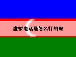 虚拟电话是怎么打的呢