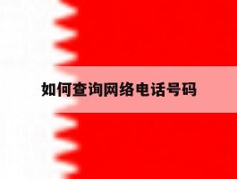 如何查询网络电话号码