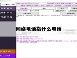 网络电话指什么电话