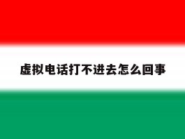 虚拟电话打不进去怎么回事