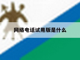 网络电话试用版是什么