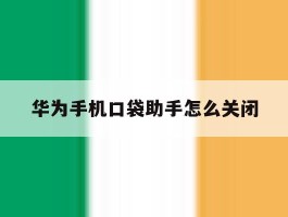 华为手机口袋助手怎么关闭