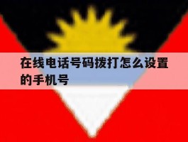 在线电话号码拨打怎么设置的手机号